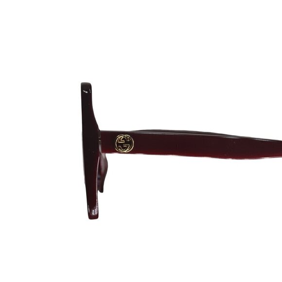 Gucci Oversized Square Sunglasses Burgundy Frame & Case Unisex- LT3189 - Picture 7 of 11
